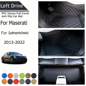 TEGART 【LHD】 За Maserati За Quattroporte (4 седалки) 2013-2022 Трислоен Стерео PVC С Пълно Покритие Противоскользящий Авто Мат Автомобилни Постелки
