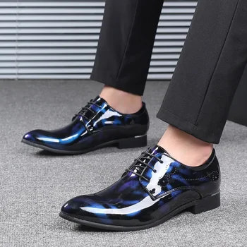 Мъжки Нови Есенни Работни обувки с висок берцем 2023 година, Ежедневни мъжки Кожени обувки в Британския стил в Ретро стил, Които на растежа, на Пролетта
