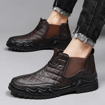2023 Нови мъжки висококачествени Модни Луксозни обувки за бизнес срещи, официални партита От мека кожа, удобни Обувки Челси подметка