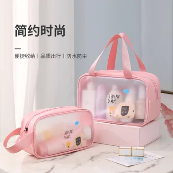 Нова мультяшная косметичка от PVC, прозрачни чанти за съхранение на козметика, преносим водоустойчив скъпа косметичка, Малки чанти с цип за баня