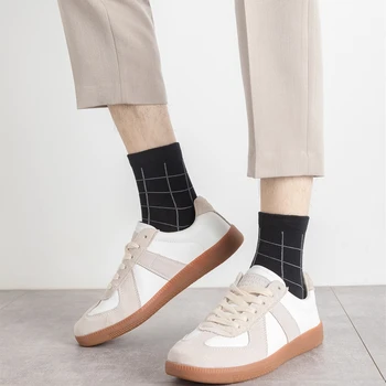 5 двойки висококачествени мъжки памучни чорапи, мъжки дишащи компресия чорапи, подходящи за всички сезони, Спортни чорапи, Бизнес чорапи за почивка
