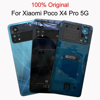 Оригиналът е за Xiaomi Poco Pro X4 5G Задния Капак на Отделението за батерията Стъклен Панел Делото Вратите на корпуса Замени Капака на Отделението за батерията X4Pro 2201116PG