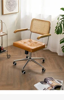 Стол за почивка от масивно дърво в скандинавски минималистичном стил, компютърен стол с механизъм за повдигане, кабинет в стил арт-изкуство, офис стол