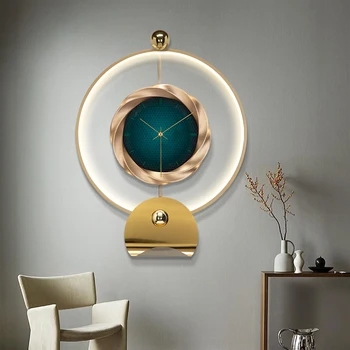 Леки луксозни стенни часовници без звук Скандинавска мода модерен минимализъм домашен маса за дневна стенни часовници лампа, стенни часовници