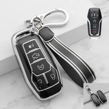 Автомобили с дистанционно управление на Smart Key от TPU, калъф-държач за чанта с брелоком за Ford Fusion Mondeo Mustang F-150 Explorer Edge 2013-2019