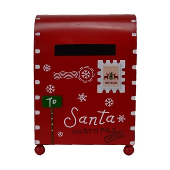 Ретро креативен Коледен метален мини-пощенската кутия, пощенската кутия за писма, малка пощенска кутия, контейнер за съхранение на бонбони за декорация парти