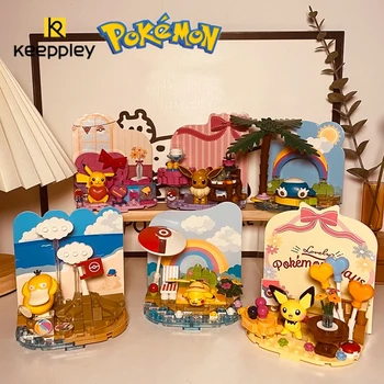 keeppley детски играчки Pokemon градивните елементи на Pikachu Evey Псайдак Снорлакс събрани украса Kawai подарък за рожден ден