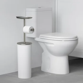 Титуляр на ролки от хартия, държач за кърпички от пода до тавана, тоалетна хартия, домакински от неръждаема стомана в минималистичном европейски стил за баня