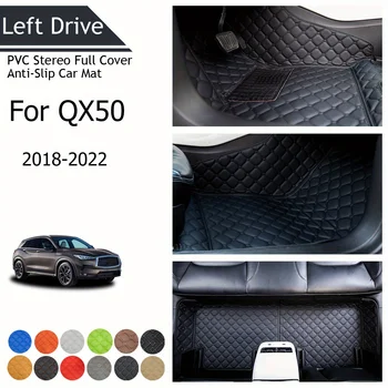 TEGART 【LHD】 За Infiniti за QX50 2018-2022 Трислоен авто подложка от PVC с пълно покритие, противоскользящий авто подложка, аксесоари за автомобили