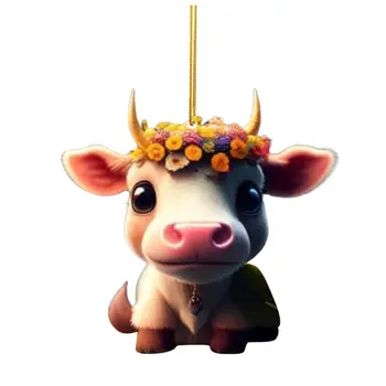 Висулка във формата на сладки анимационни крави с гладки ръбове, ярки цветове, дълготрайни украса за студентски раницата