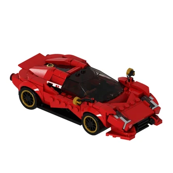 Gobricks MOC De Tomaso P72 Модел Червени Тухли Супер Автомобил Строителни Блокове Комплекти Роудстъри Техническа Научна Фантастика Камиони Играчки Подарък