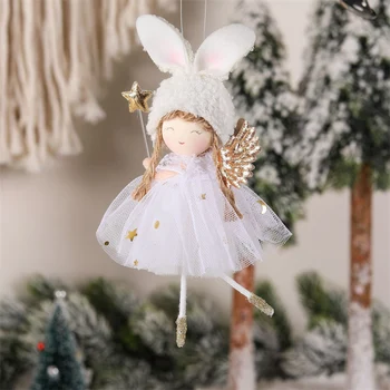 Коледен Ангел Кукла Коледна Украса за Дома 2023 Натальный Висулка Украса Коледа Интериор Коледни Подаръци Ноел Нова Година 2024 Навидад