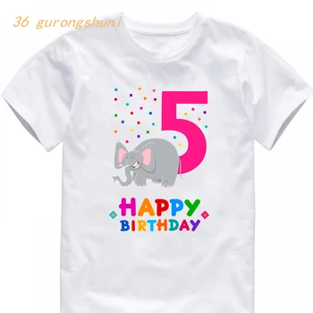 Детски блузи за момичета, детски дрехи, от 4 до 5 години, рожден ден, 5-та детска тениска за момчета, тениски за момиче, тениски