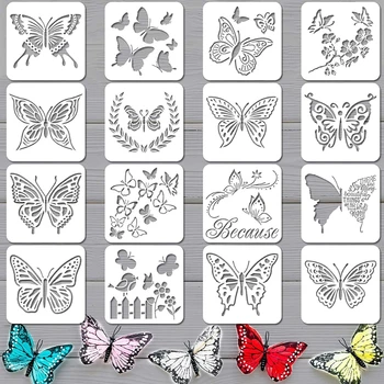 Y1UB 16 бр. Комплекти восъчна за рисунка на тема пеперуди с образа на прилеп-магьосници, сови и Мо