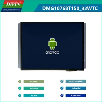 DWIN Четырехъядерная Система Android 11 1024*768 Пиксела 15-инчов IPS LCD Модул за Промишлени приложения Дисплей с Wi-Fi Ethernet BT