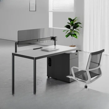 Компютърна маса за персонала, офис, комбинация на работния стол проста модерна работна станция с един