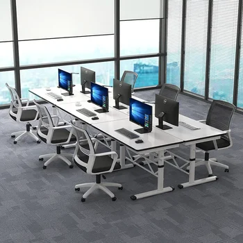 Вдигнете Компютърен маса, работно бюро, регулируеми по височина, Компютърна маса за персонала, поставка за легла, шкаф за тави, Офис маса Mesa Furniture