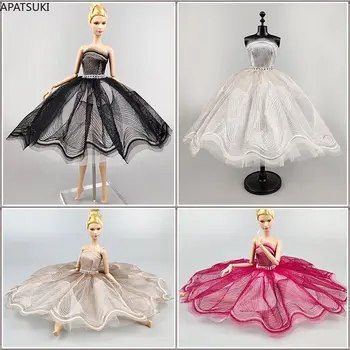 Модни вълни, Балетное рокля-пакет за Барби кукли, дрешки, аксесоари за кукли, дрехи за танци, 3-слойная пола с пайети, вечерна рокля